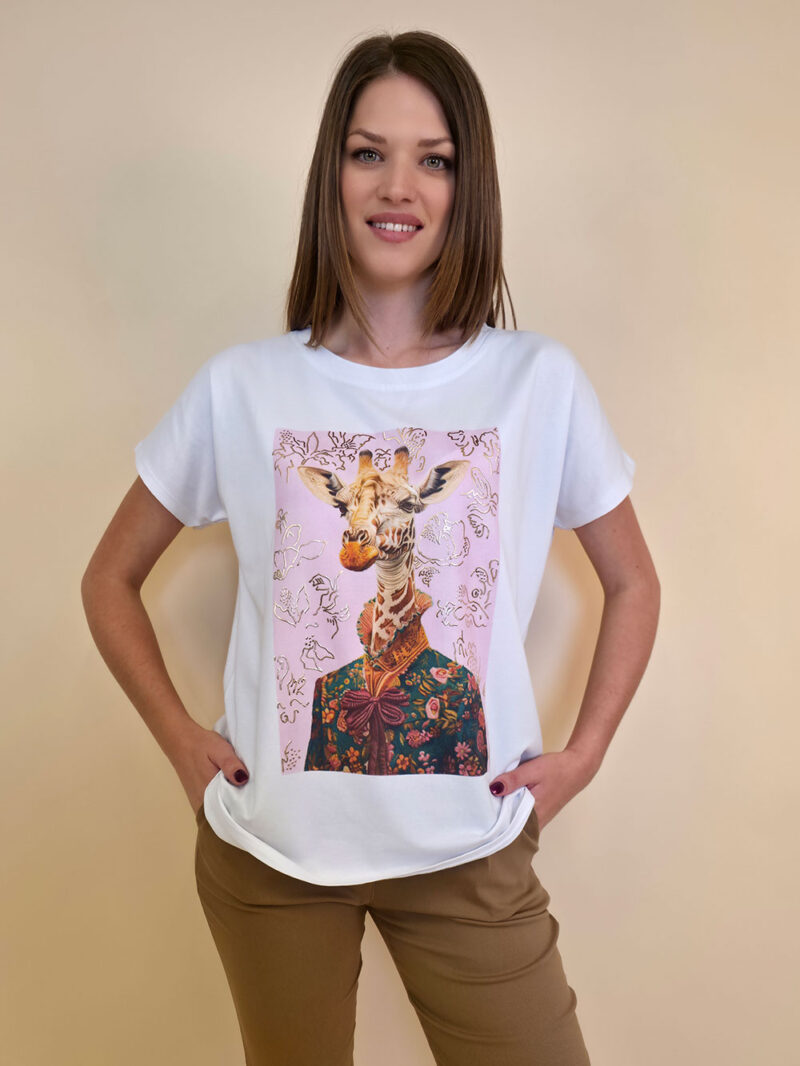 Majica 28 Noroo - cotton white -  Mr. Giraffe