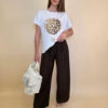Majica 28 Noroo - cotton white -  Baloon brown