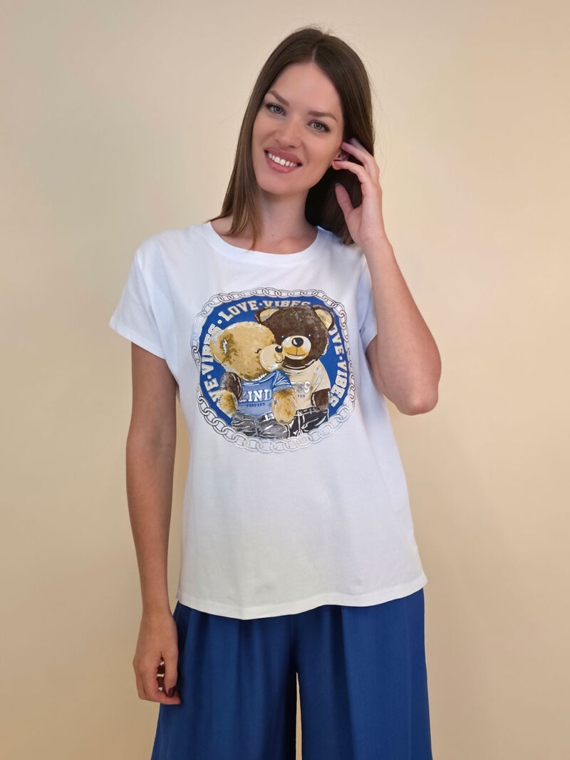 Majica 28 Noroo - cotton white - Teddy's Medallion navy