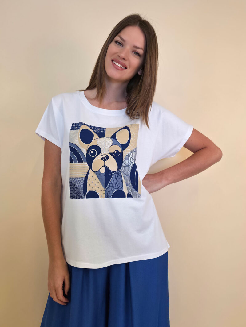 Majica 28 Noroo - cotton white - Doggy navy