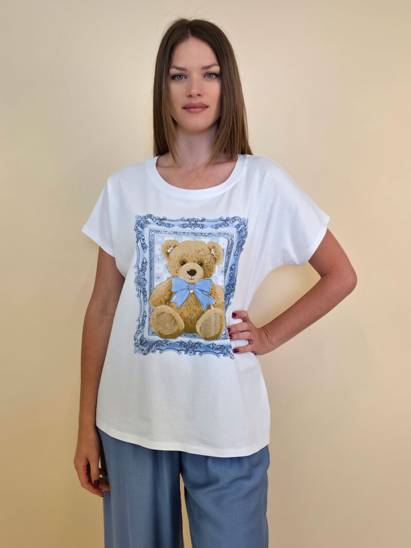 Majica 28 Noroo - cotton - Teddy in Frame - sky blue