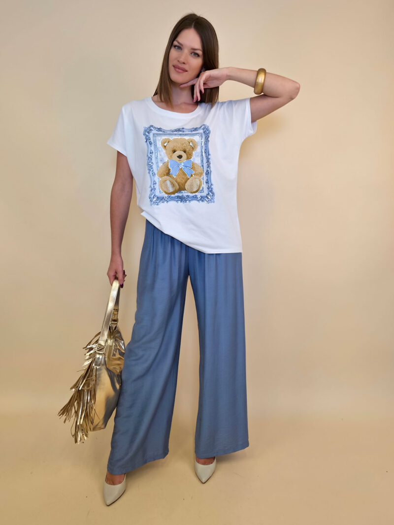 Majica 28 Noroo - cotton - Teddy in Frame - sky blue