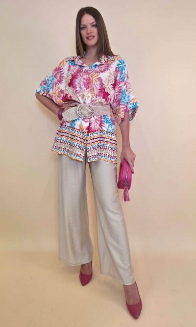 Košulja 40 Natchez - vis multicolor print - fuxia