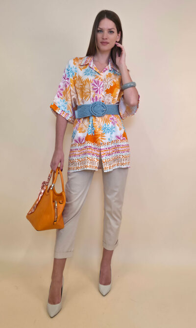 Košulja 40 Natchez - vis multicolor print - orange