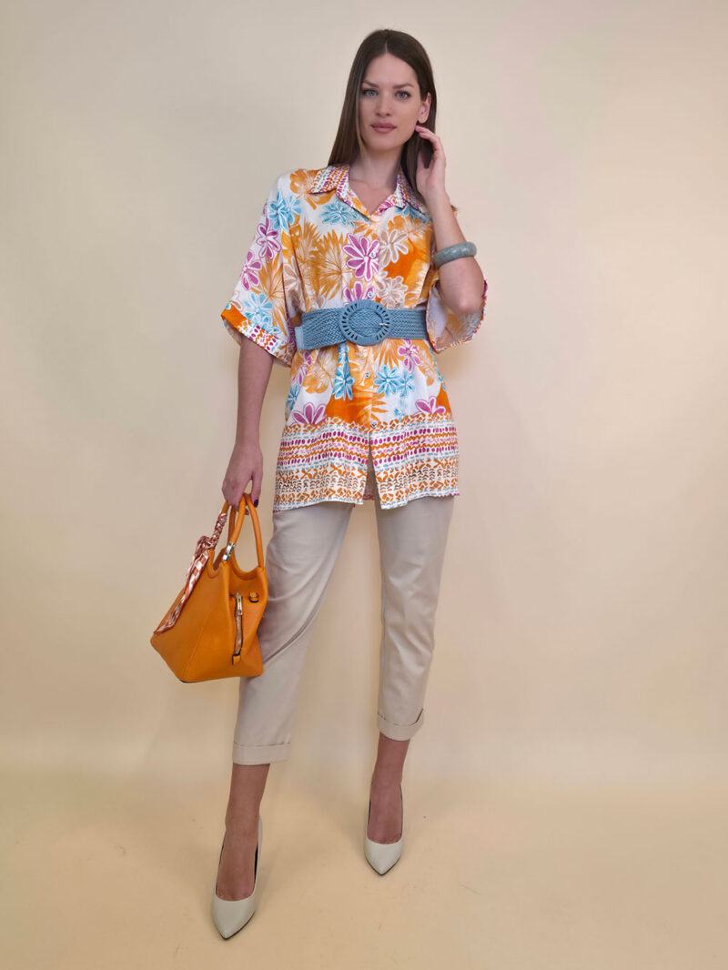 Košulja 40 Natchez - vis multicolor print - orange