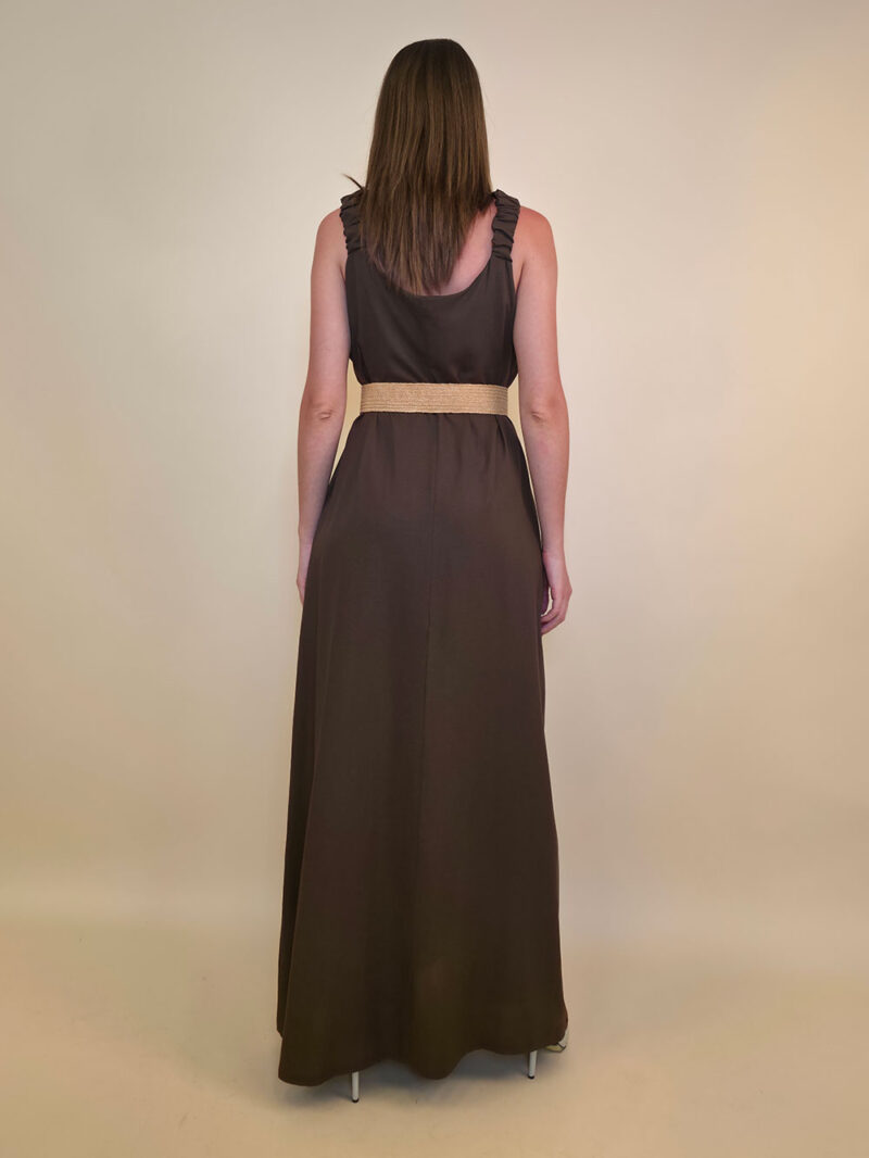 Haljina+remen 56 Barataria - viscose/linen UN - brown
