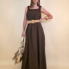 Haljina+remen 56 Barataria - viscose/linen UN - brown