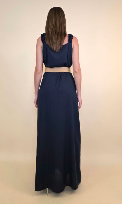 Haljina+remen 56 Barataria - viscose/linen UN - navy