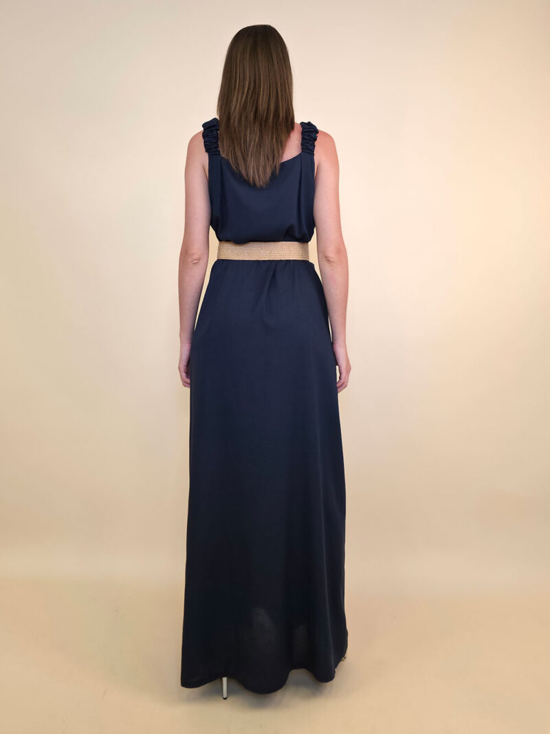 Haljina+remen 56 Barataria - viscose/linen UN - navy