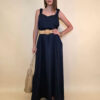 Haljina+remen 56 Barataria - viscose/linen UN - navy