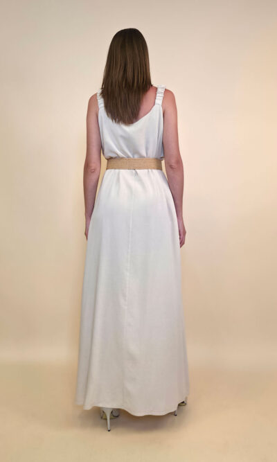 Haljina+remen 56 Barataria - viscose/linen UN - beige