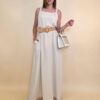 Haljina+remen 56 Barataria - viscose/linen UN - beige