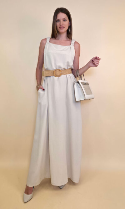 Haljina+remen 56 Barataria - viscose/linen UN - beige