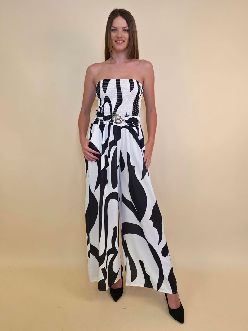 Kombinezon 48 Polloc - viscose print graffic - black