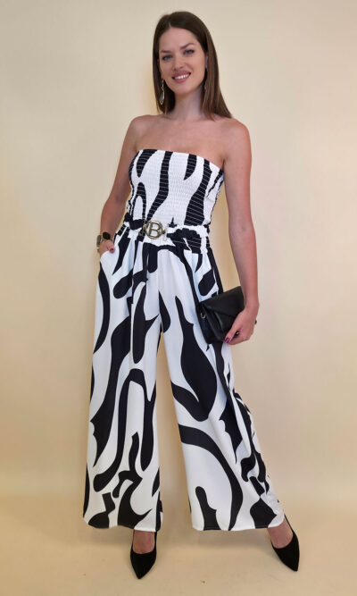 Kombinezon 48 Polloc - viscose print graffic - black