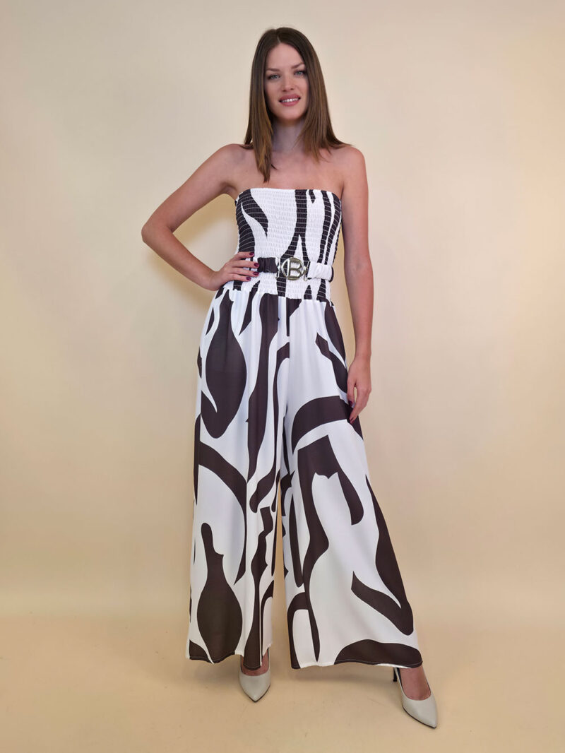 Kombinezon 48 Polloc - viscose print graffic - brown