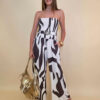 Kombinezon 48 Polloc - viscose print graffic - brown