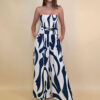 Kombinezon 48 Polloc - viscose print graffic - navy