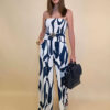 Kombinezon 48 Polloc - viscose print graffic - navy