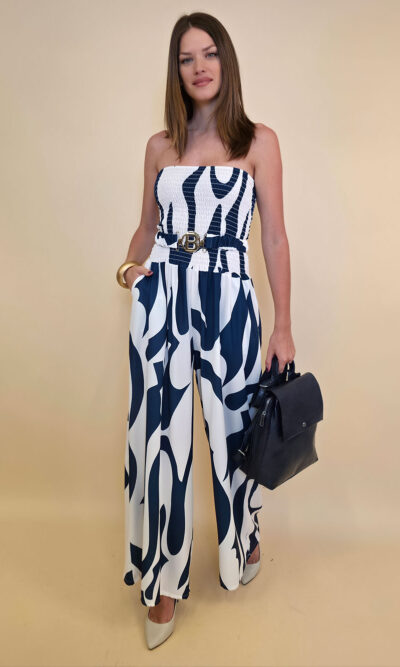 Kombinezon 48 Polloc - viscose print graffic - navy
