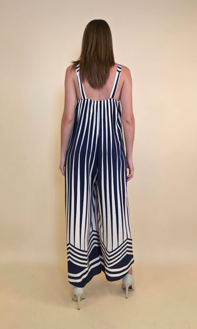 Overall 56 De Ridder - vis print Art Deco - navy