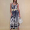 Overall 56 De Ridder - vis print Art Deco - navy