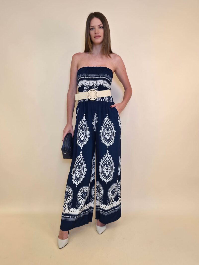 Overall 56 De Quincy -  vis print Ornament - navy