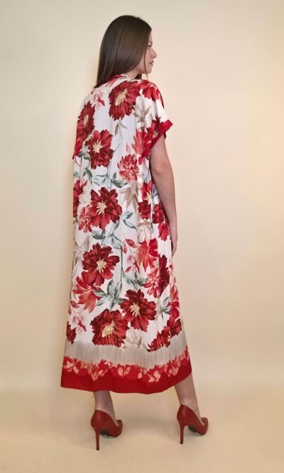 Haljina 56 Tallulah - viscose Floral - red