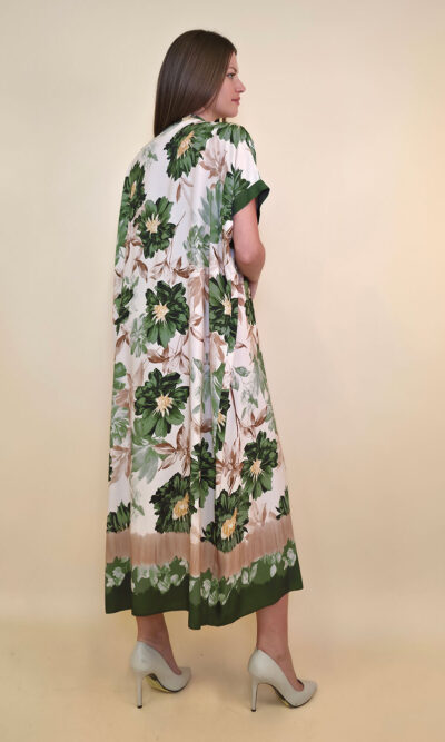 Haljina 56 Tallulah - viscose Floral - military