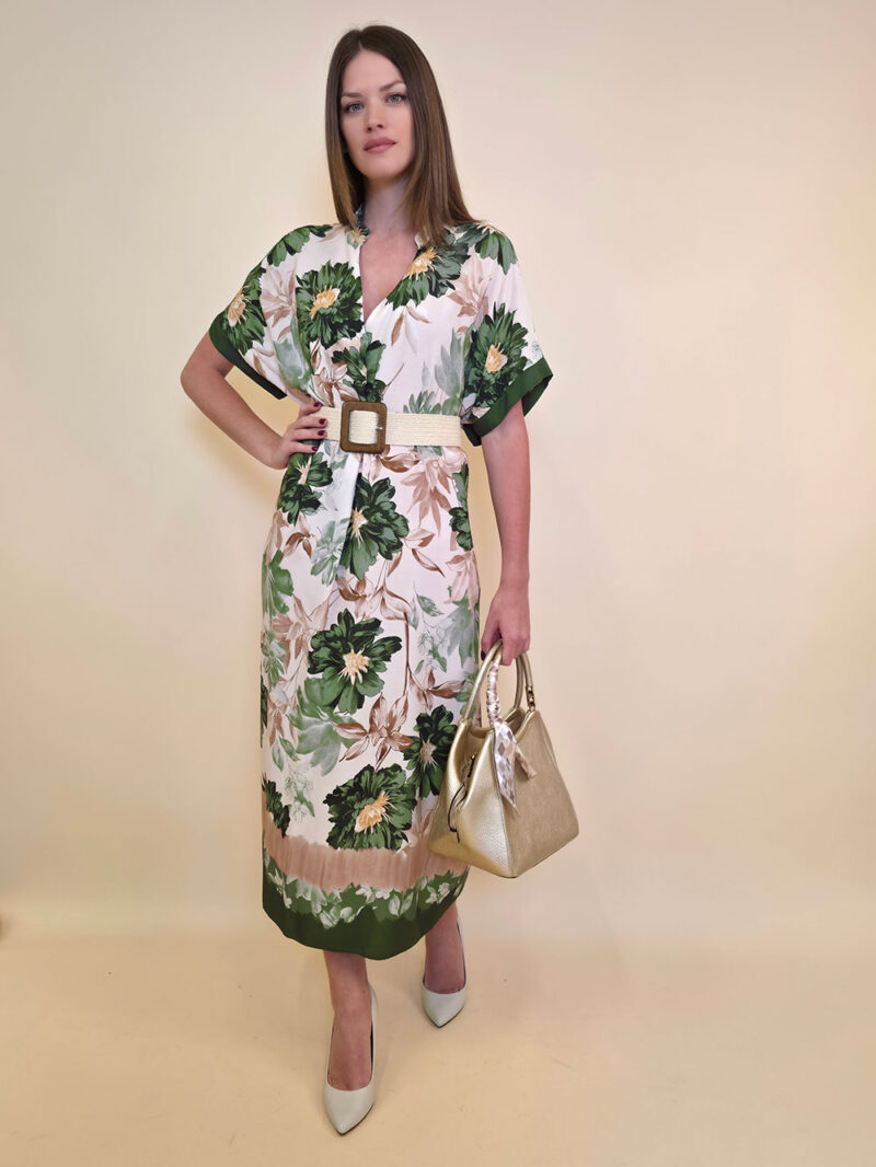 Haljina 56 Tallulah - viscose Floral - military