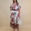 Haljina 56 Tallulah - viscose Palms - india red
