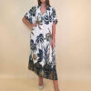 Haljina 56 Tallulah - viscose Palms - navy