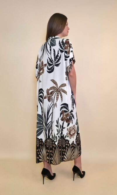 Haljina 56 Tallulah - viscose Palms - black