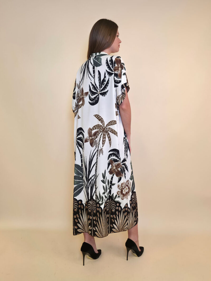 Haljina 56 Tallulah - viscose Palms - black