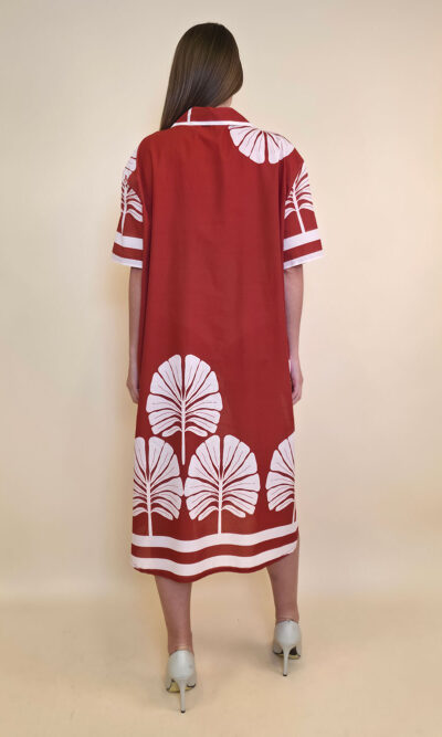 Haljina 52 Lafitte - cotton print Ginko - red