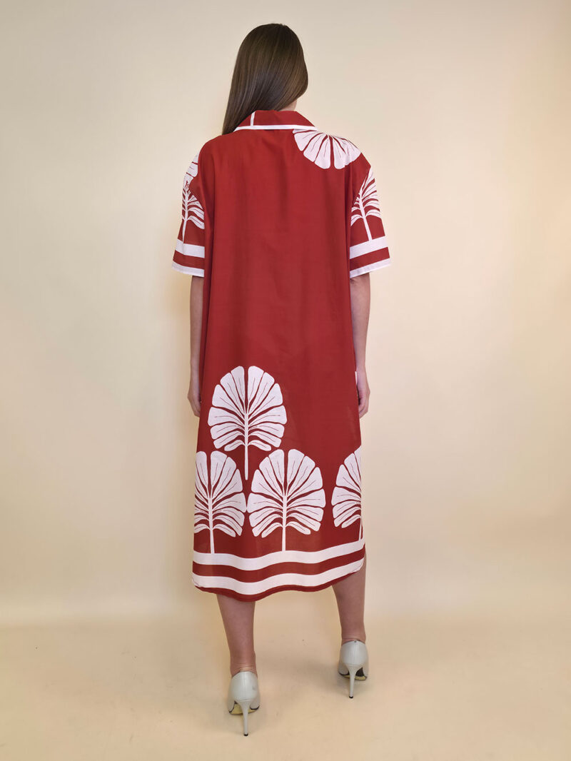 Haljina 52 Lafitte - cotton print Ginko - red