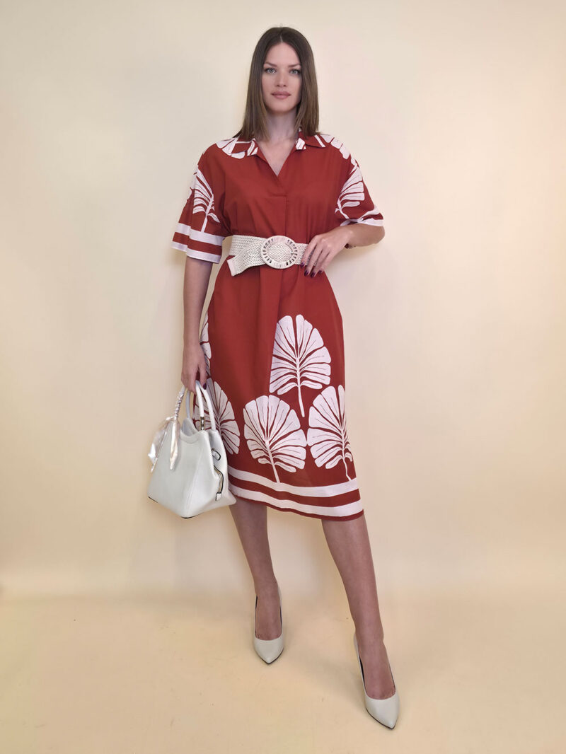 Haljina 52 Lafitte - cotton print Ginko - red