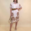 Haljina 52 Lafitte - cotton print Ginko - white