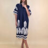 Haljina 52 Lafitte - cotton print Ginko - navy