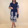 Haljina 52 Lafitte - cotton print Ginko - navy