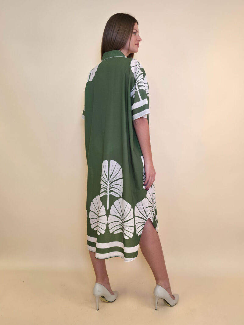 Haljina 52 Lafitte - cotton print Ginko - military