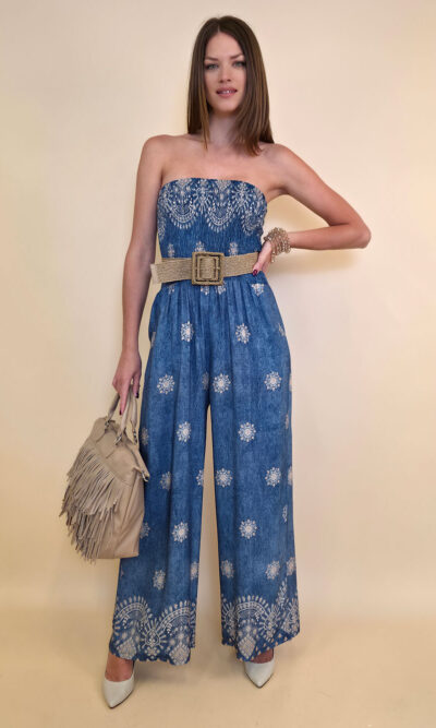Overall 56 De Quincy -  vis print Etno - jeans