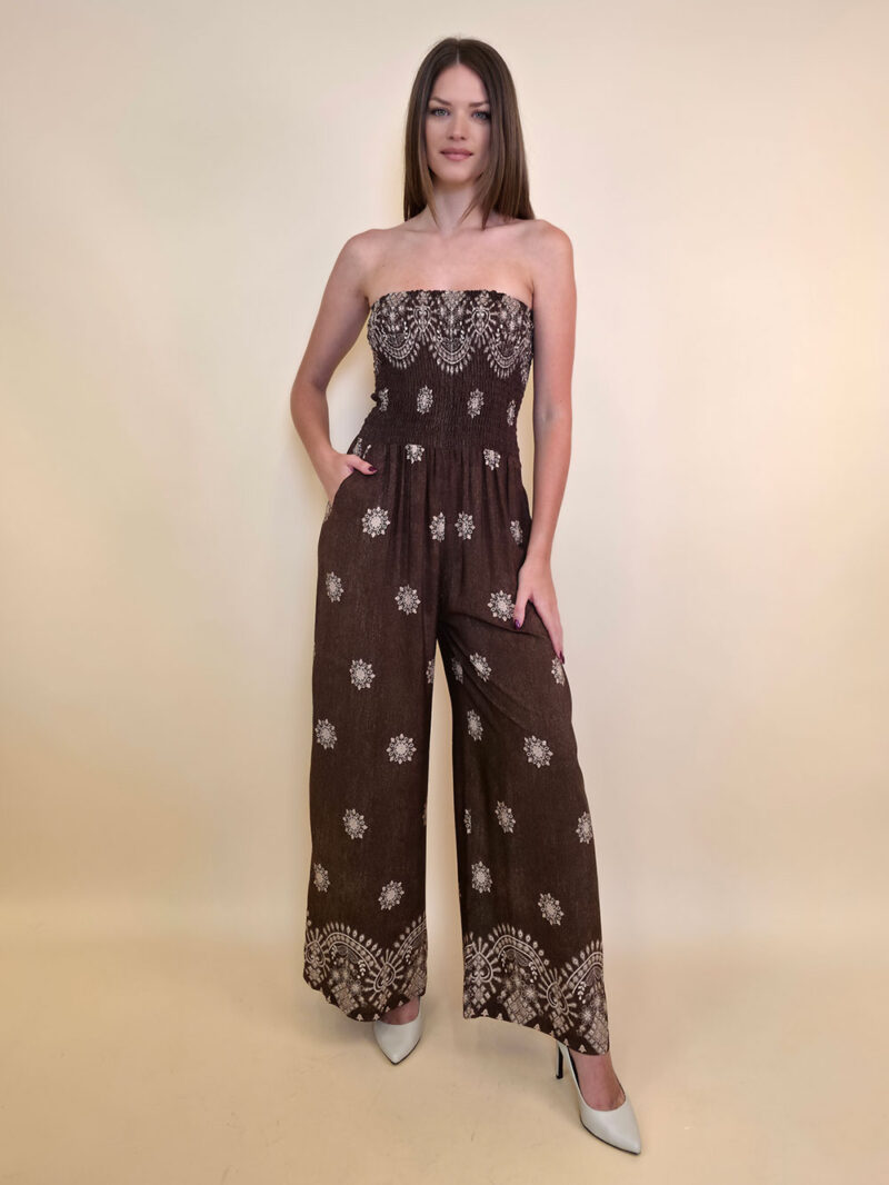 Overall 56 De Quincy -  vis print Etno - brown