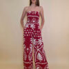 Overall 56 De Quincy -  vis print Palms - india red
