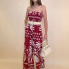 Overall 56 De Quincy -  vis print Palms - india red