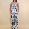 Overall 56 De Quincy -  vis print Palms - white