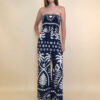 Overall 56 De Quincy -  vis print Palms - navy