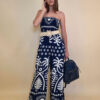 Overall 56 De Quincy -  vis print Palms - navy