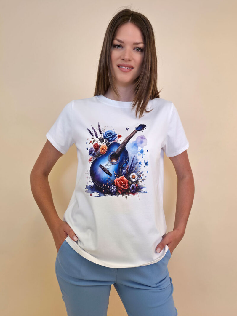 T-shirt 24 Bumble Bee - cotton UN - Guitar Blue