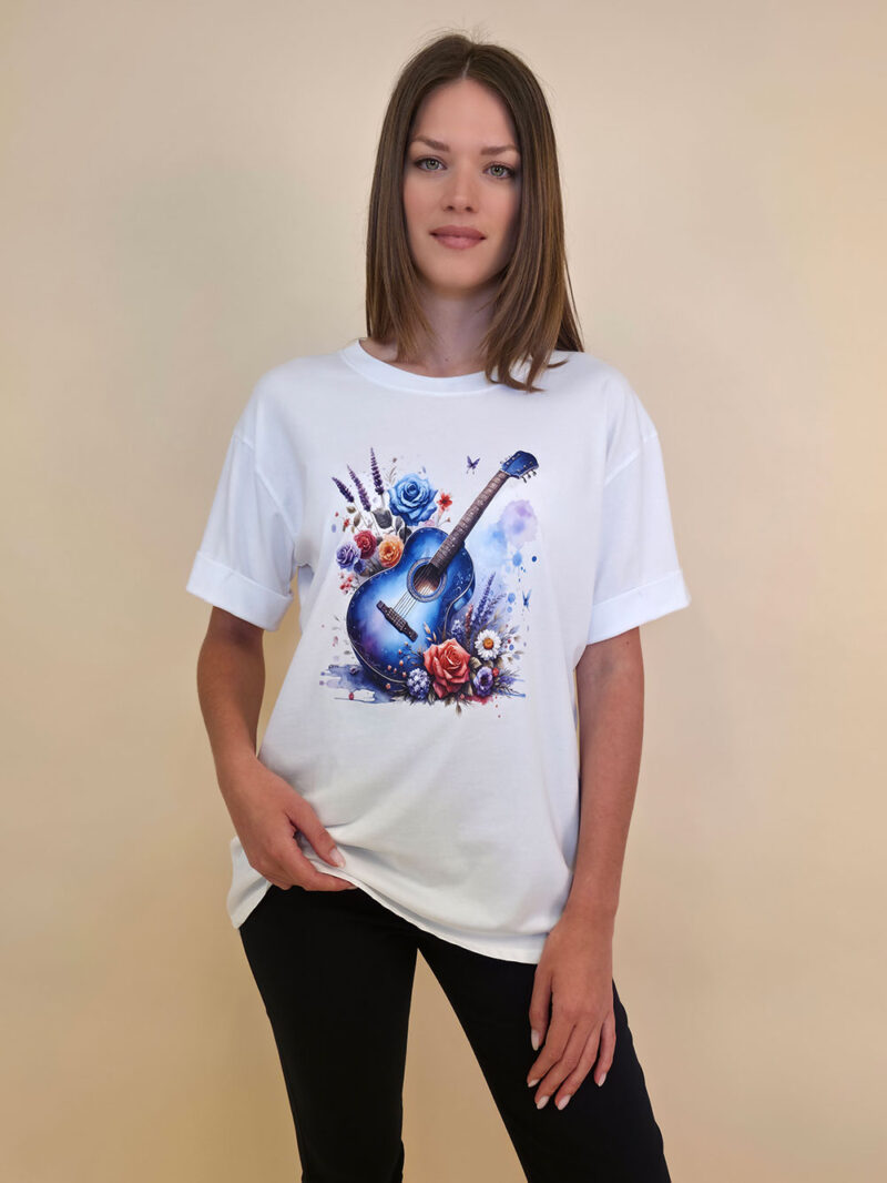 T-shirt 24 Bumble Bee - cotton UN - Guitar Blue